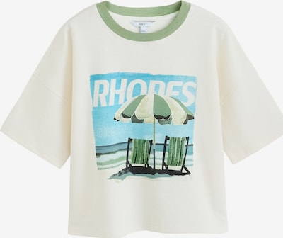 Next Majica 'Summer Rhodes' veličine 4XL-5XL u ecru/prljavo bijela / svijetloplava / zelena / crna, Pregled proizvoda