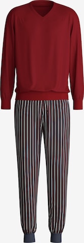 CALIDA Long Pajamas 'Cotton Special' in Red: front
