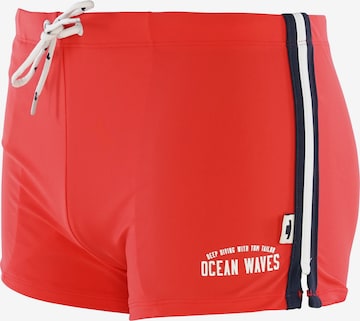 TOM TAILOR Swim Trunks 'Torian' in Red: front