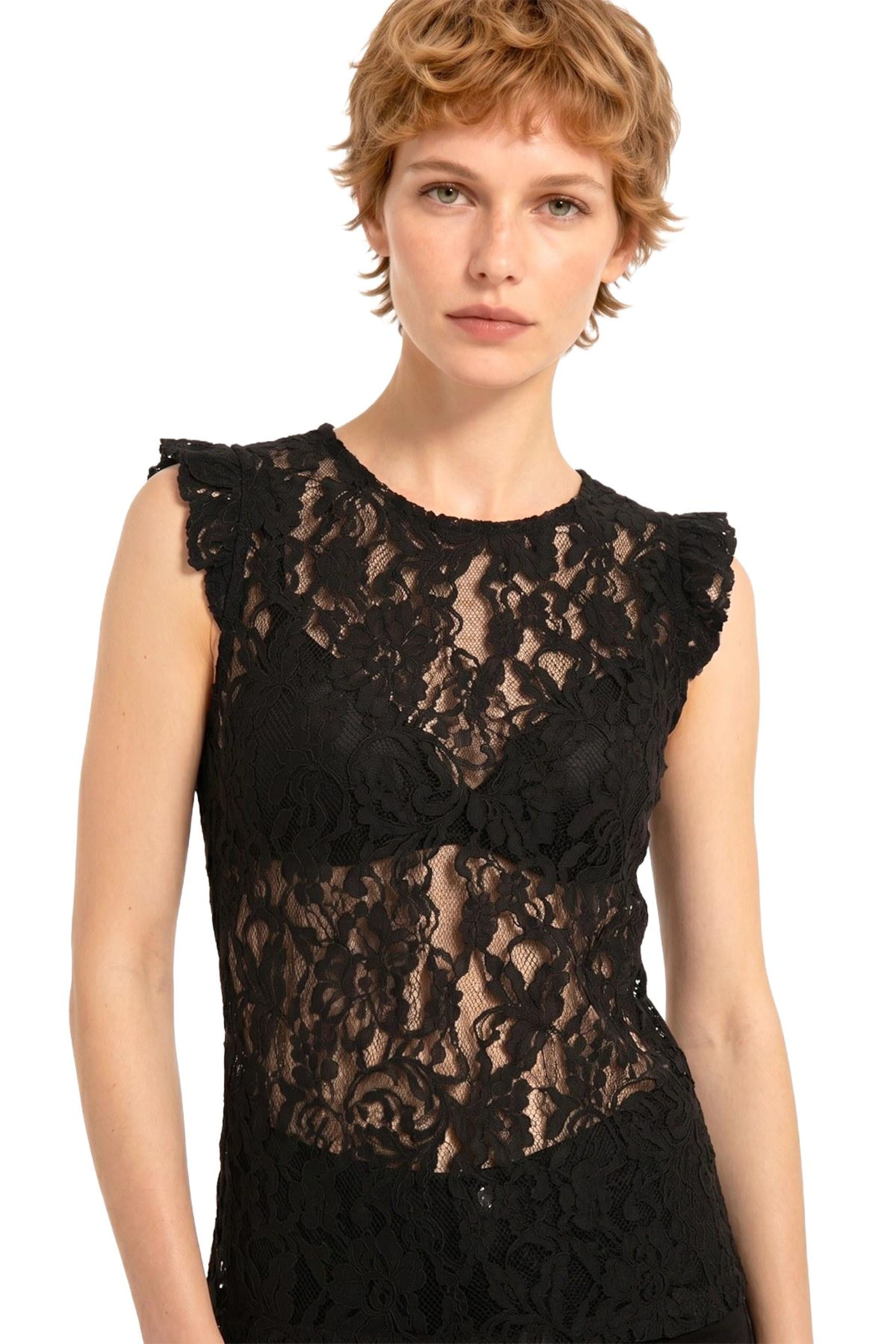 Alexa Dash Top in Schwarz: Vorderseite