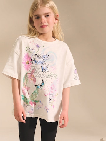 T-Shirt Next en blanc : devant