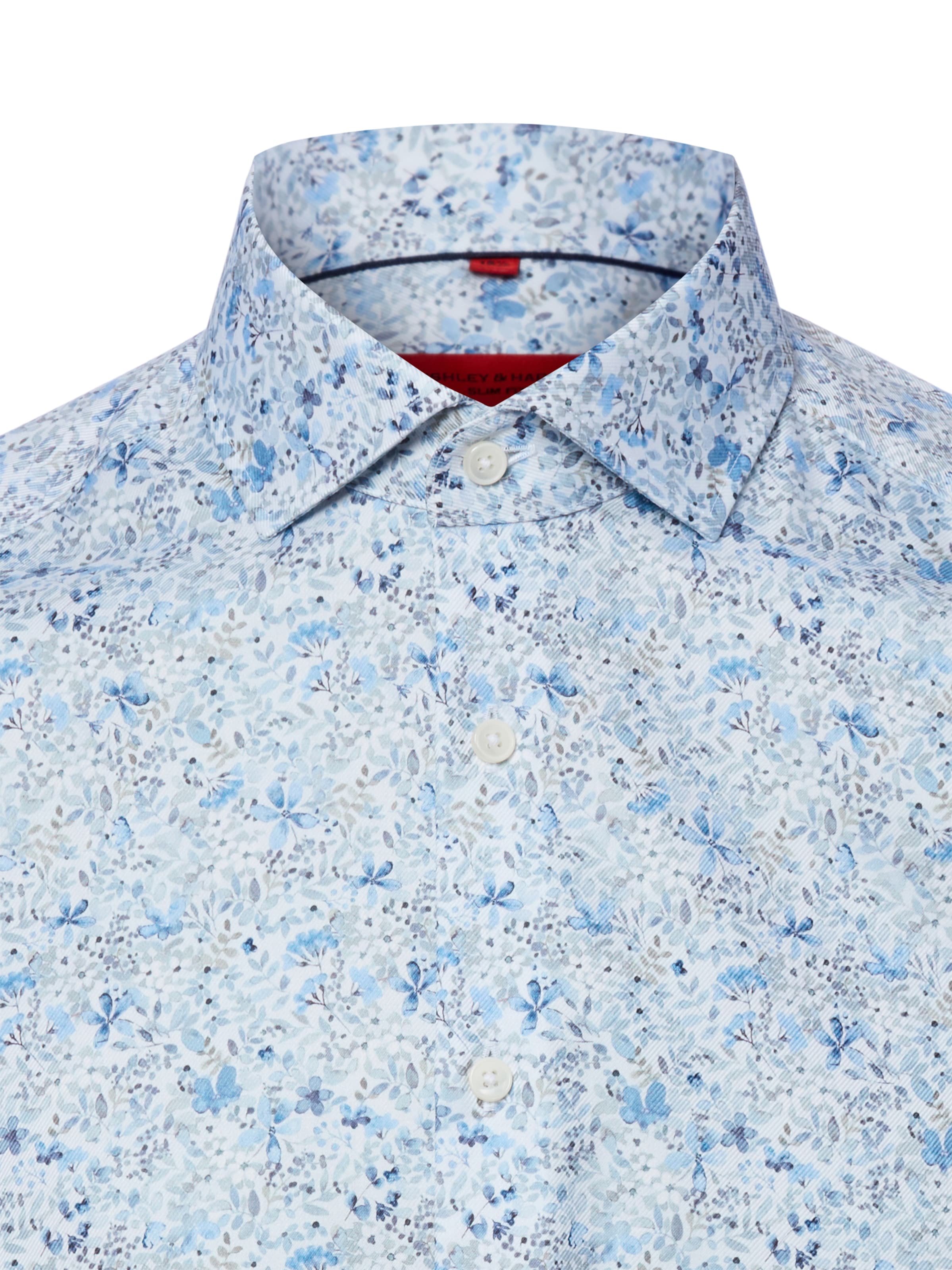 Finshley & Harding Slim Fit Hemd in Blau