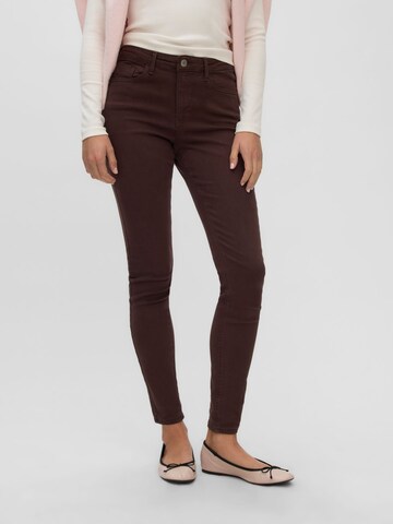 VERO MODA - Skinny Vaquero 'VMPolly' en marrón: frente
