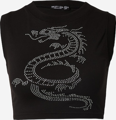 Top Nasty Gal pe negru / argintiu, Vizualizare produs