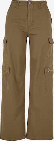 Karl Kani Wide leg Cargo Pants in Green: front