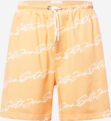 Regular Pantaloni de la Sixth June pe portocaliu: față