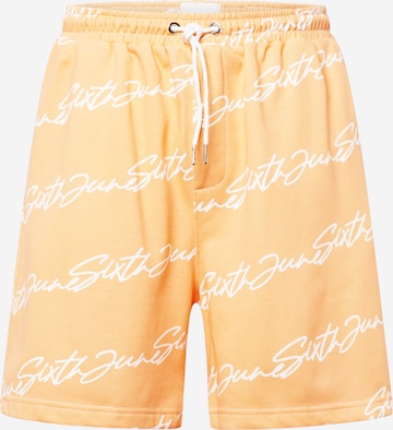 Regular Pantalon Sixth June en orange : devant