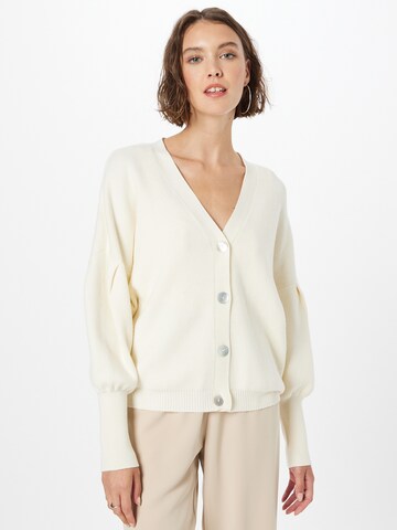 Y.A.S Knit Cardigan in Beige: front