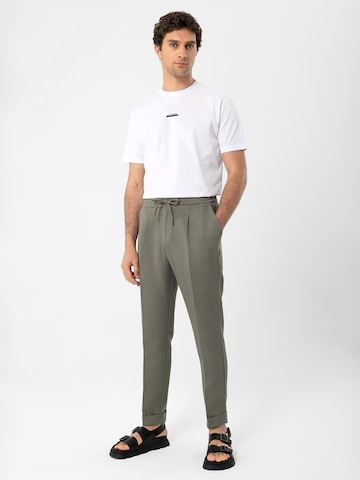 Regular Pantalon à plis Antioch en vert