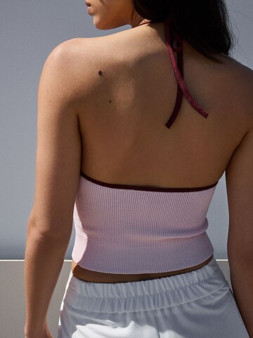 Bershka Gebreide top in Roze