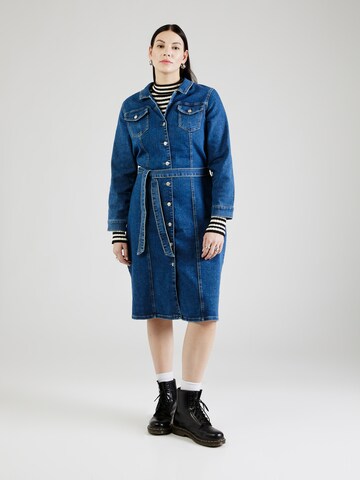 Vero Moda Curve Shirt Dress in Blue: front