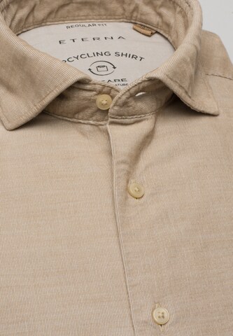 ETERNA Regular fit Button Up Shirt in Beige