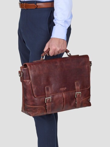 Howard London - Maletín 'Howard Briefcase James Brown' en marrón: frente