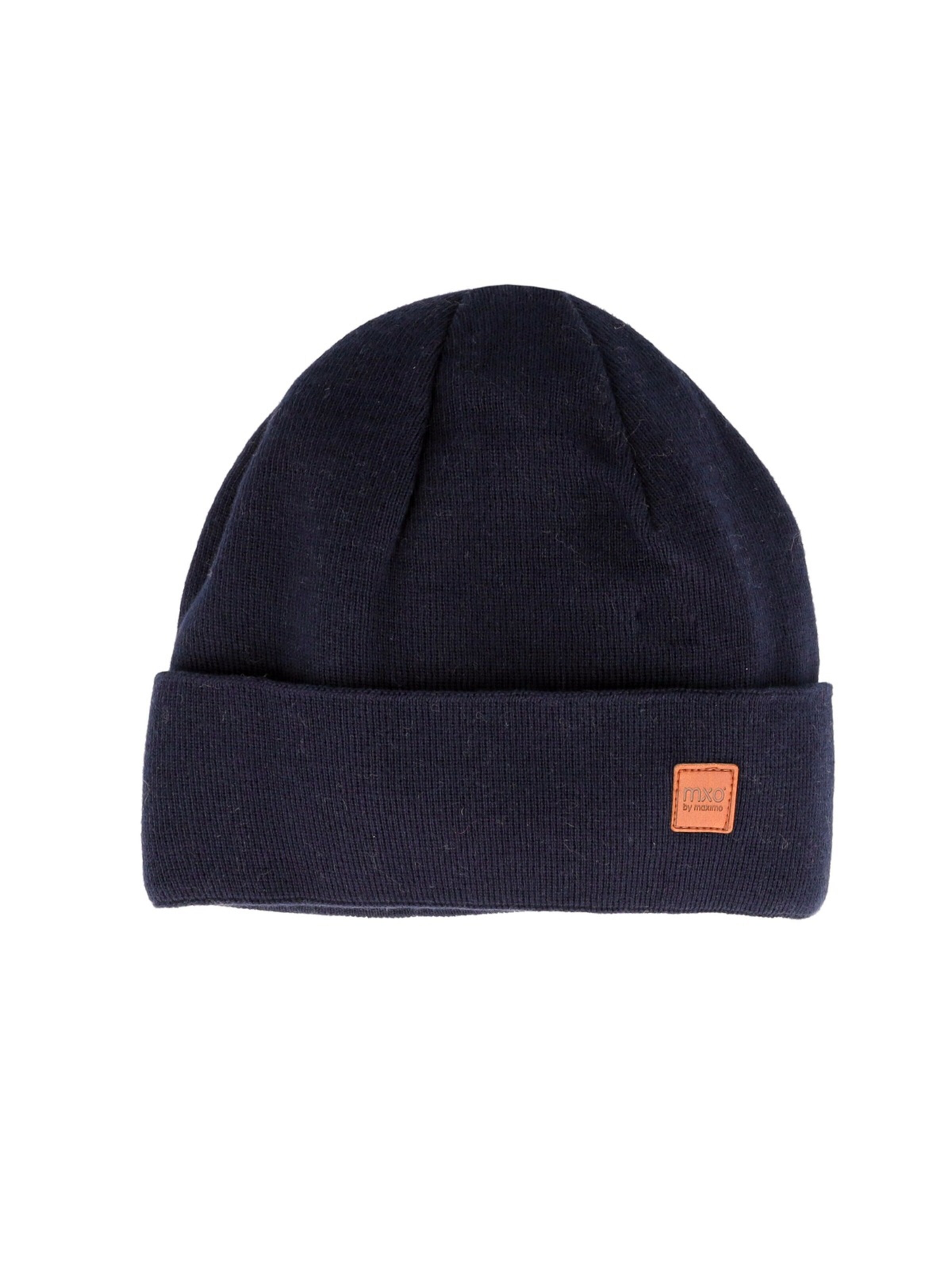 MAXIMO Beanie 'KIDS-Mütze, Umschlag, Strick doppelt' in Blue: front