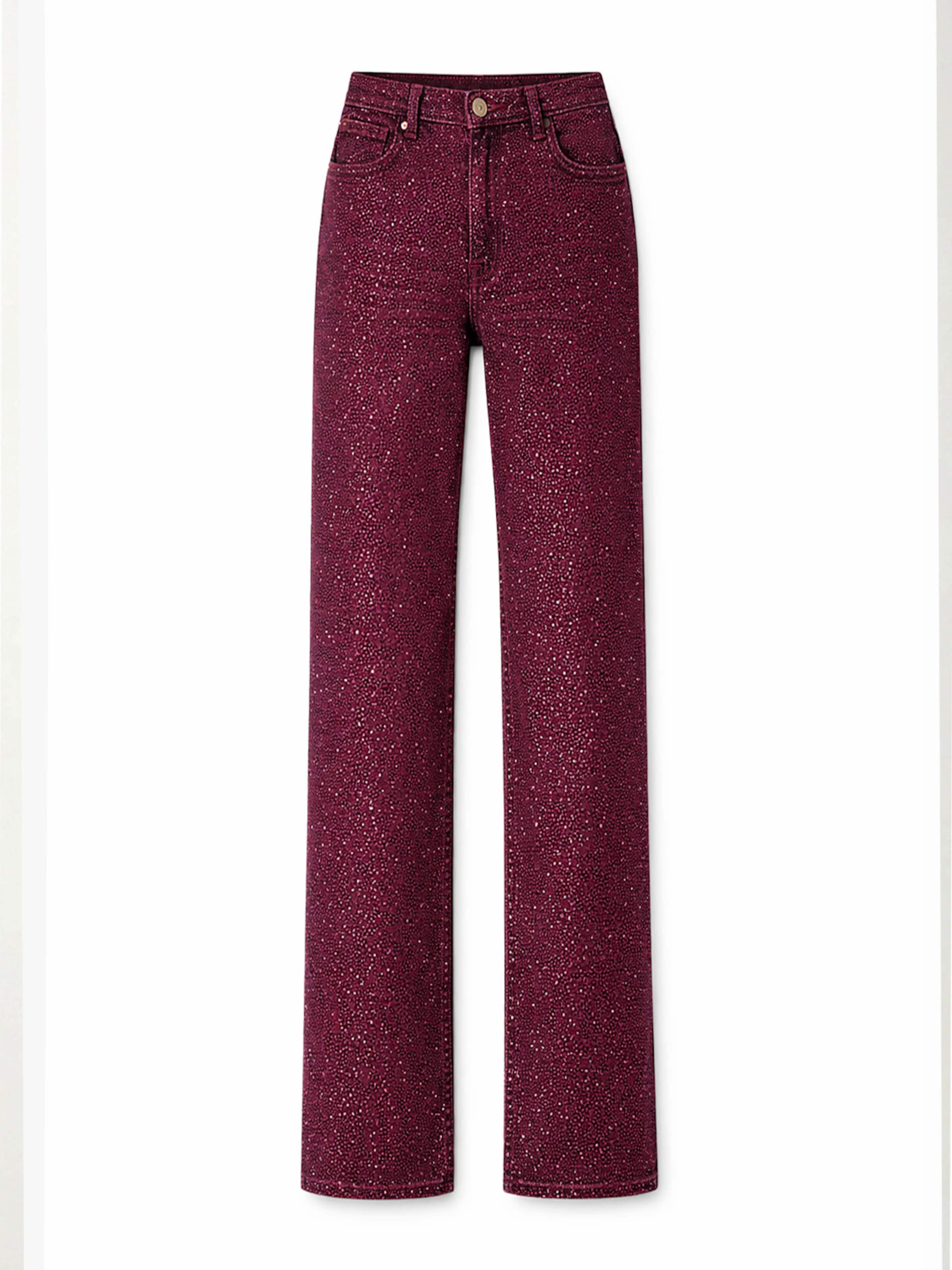 Regular Jean 'RHINESTONE STRAIGHT HIGH RISE JEANS' IT'S BASIC en rouge : devant