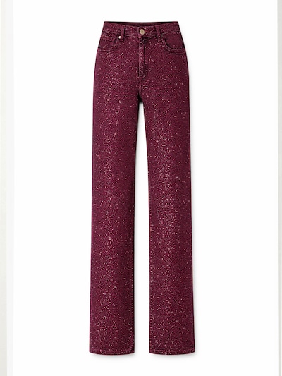 IT'S BASIC Jeans 'RHINESTONE STRAIGHT HIGH RISE JEANS' in de kleur Kersrood, Productweergave