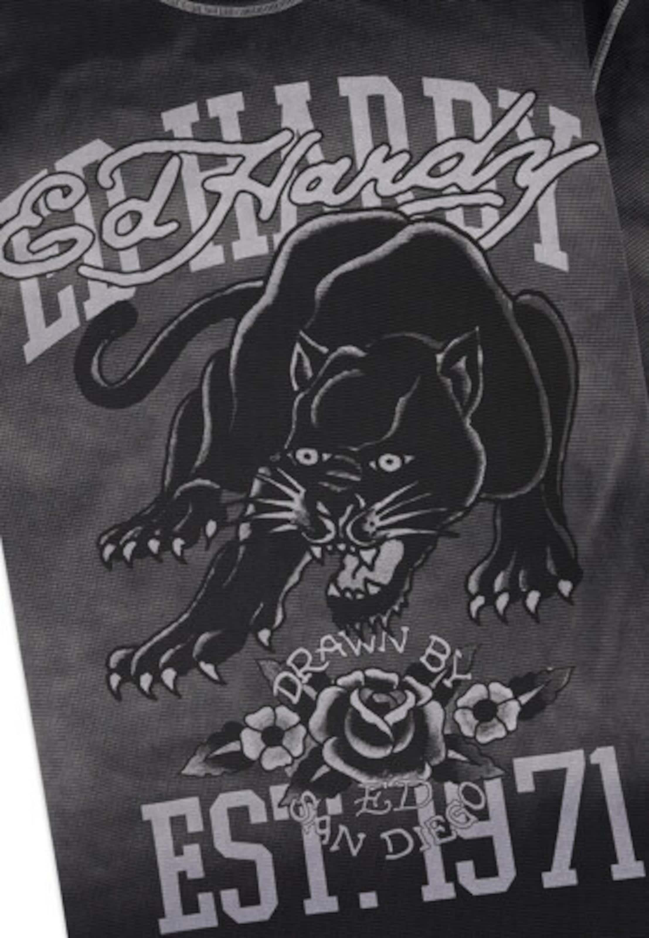 Ed Hardy Μπλουζάκι 'Panther' σε μαύρο