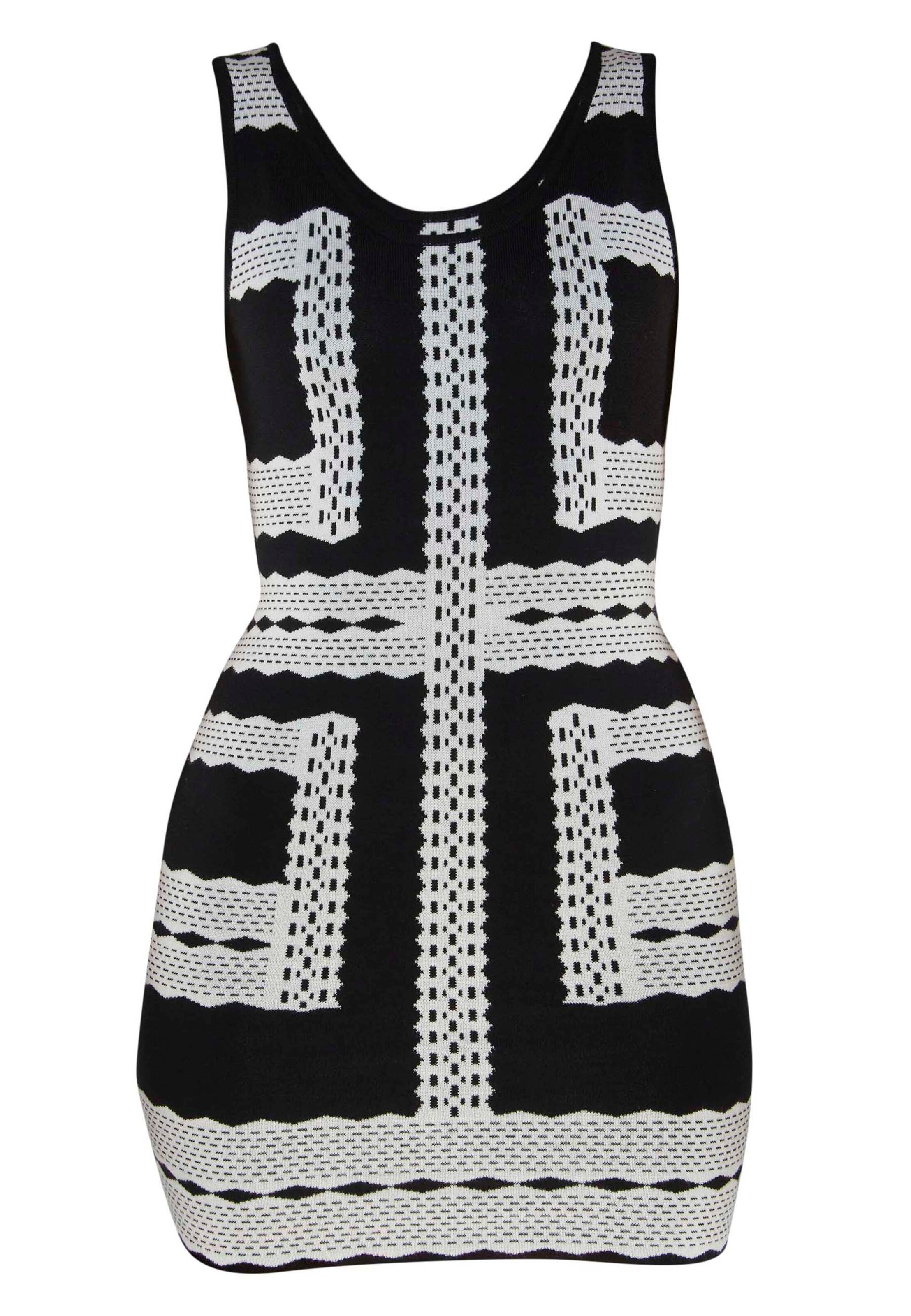 TOOche Strickkleid 'Architect' in schwarz / weiß, Produktansicht