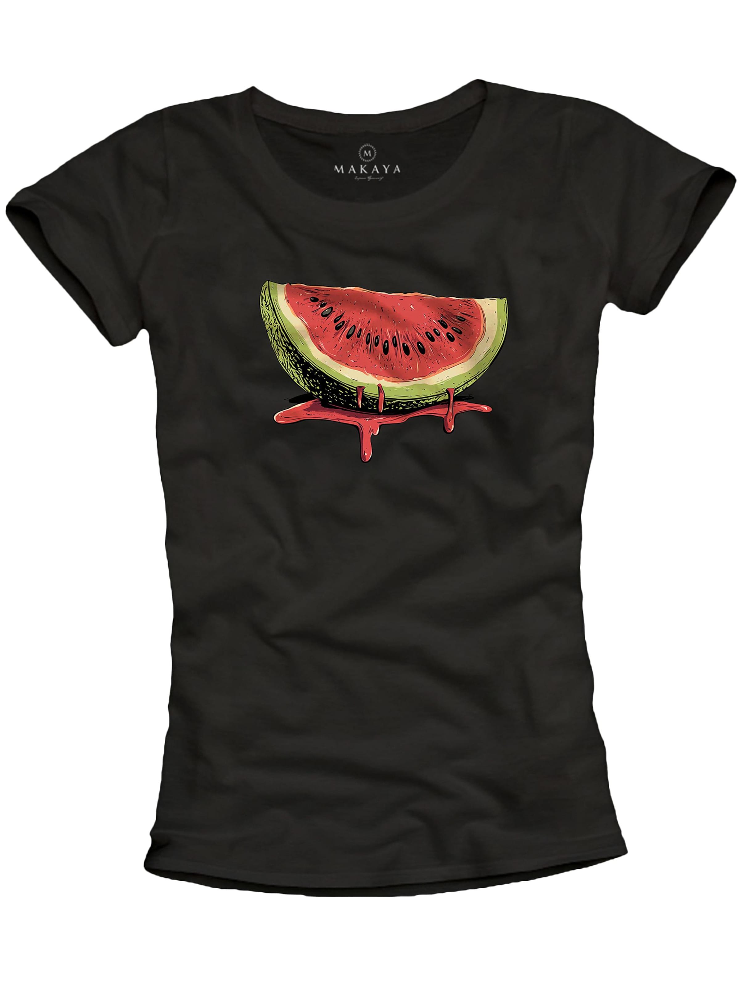 MAKAYA Shirt 'Watermelon' in Black: front
