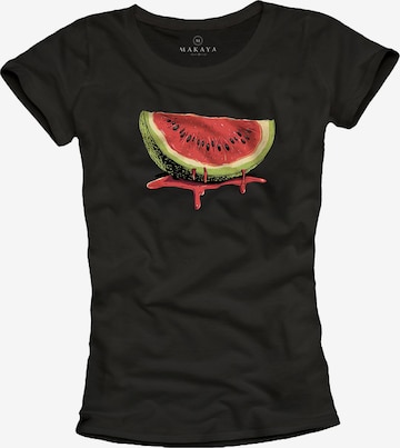 MAKAYA Shirt 'Watermelon' in Black: front