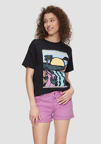 QS T-Shirt in Schwarz: Vorderseite