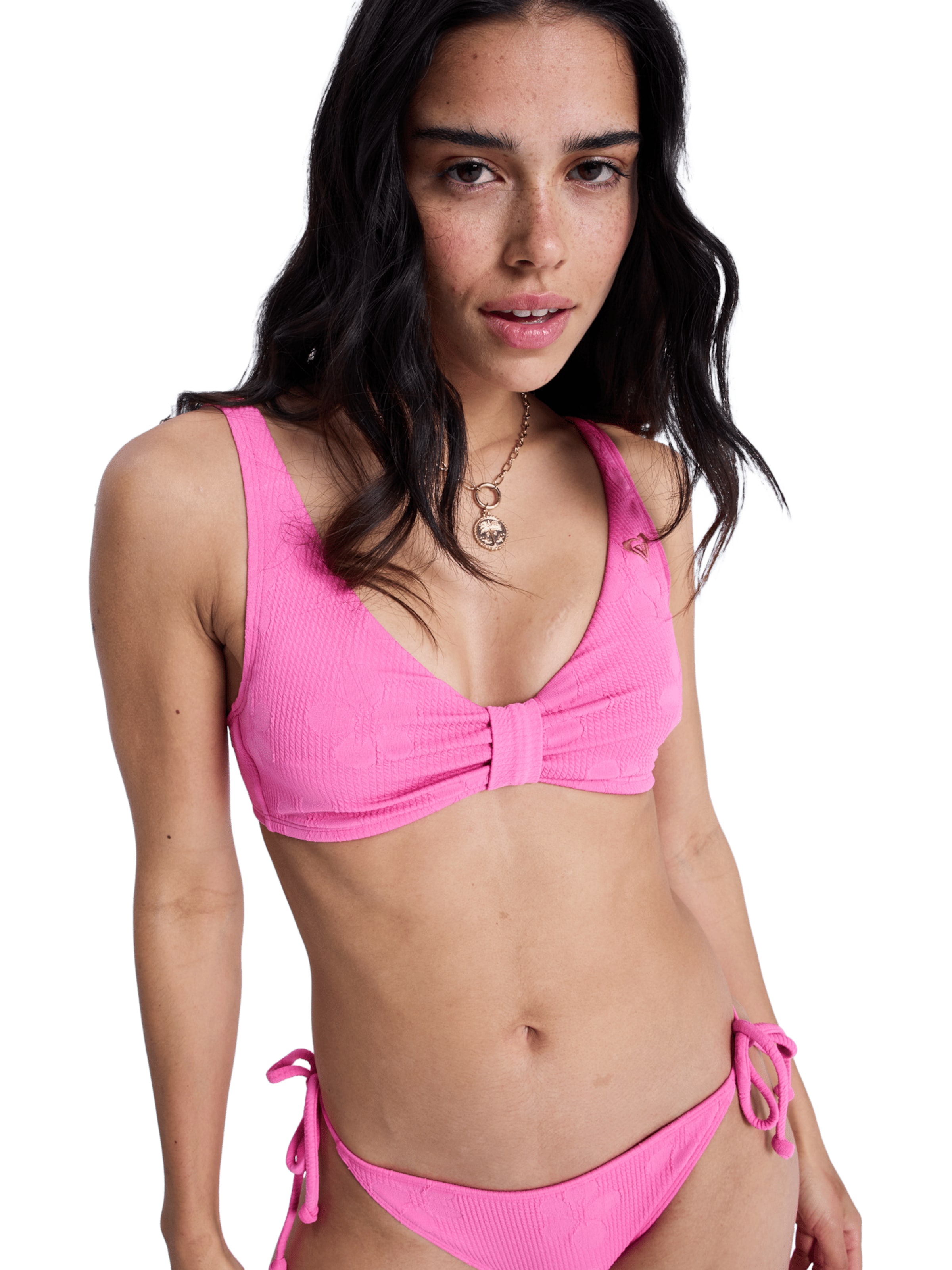 ROXY T-shirt Bikini Top 'Paradise' in Pink: front