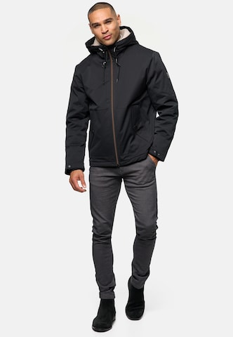 INDICODE JEANS Winterjas ' Kylian ' in Zwart