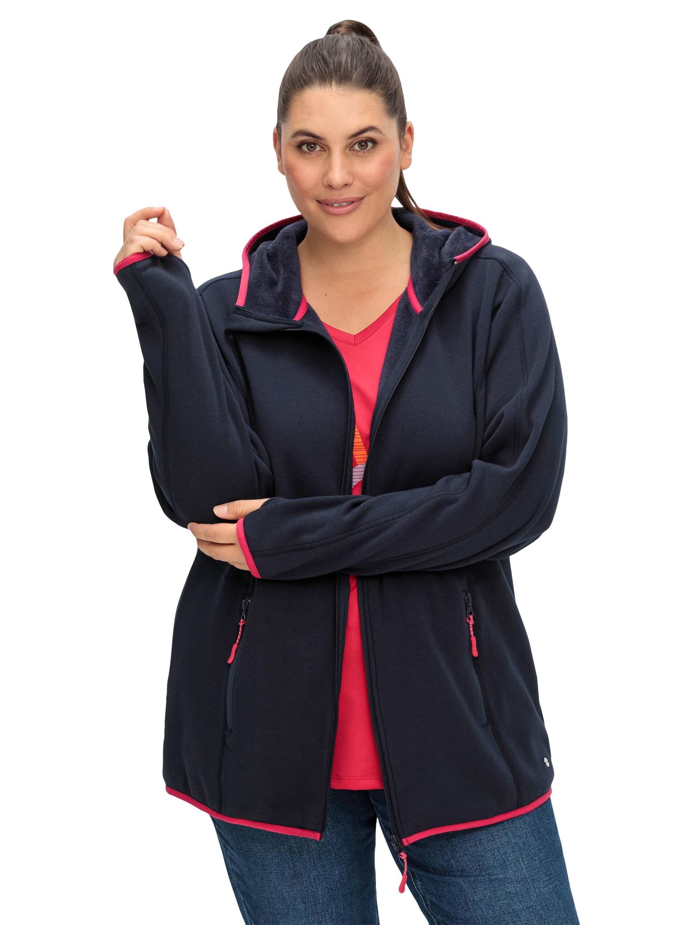 SHEEGO Fleecová mikina – modrá: přední strana