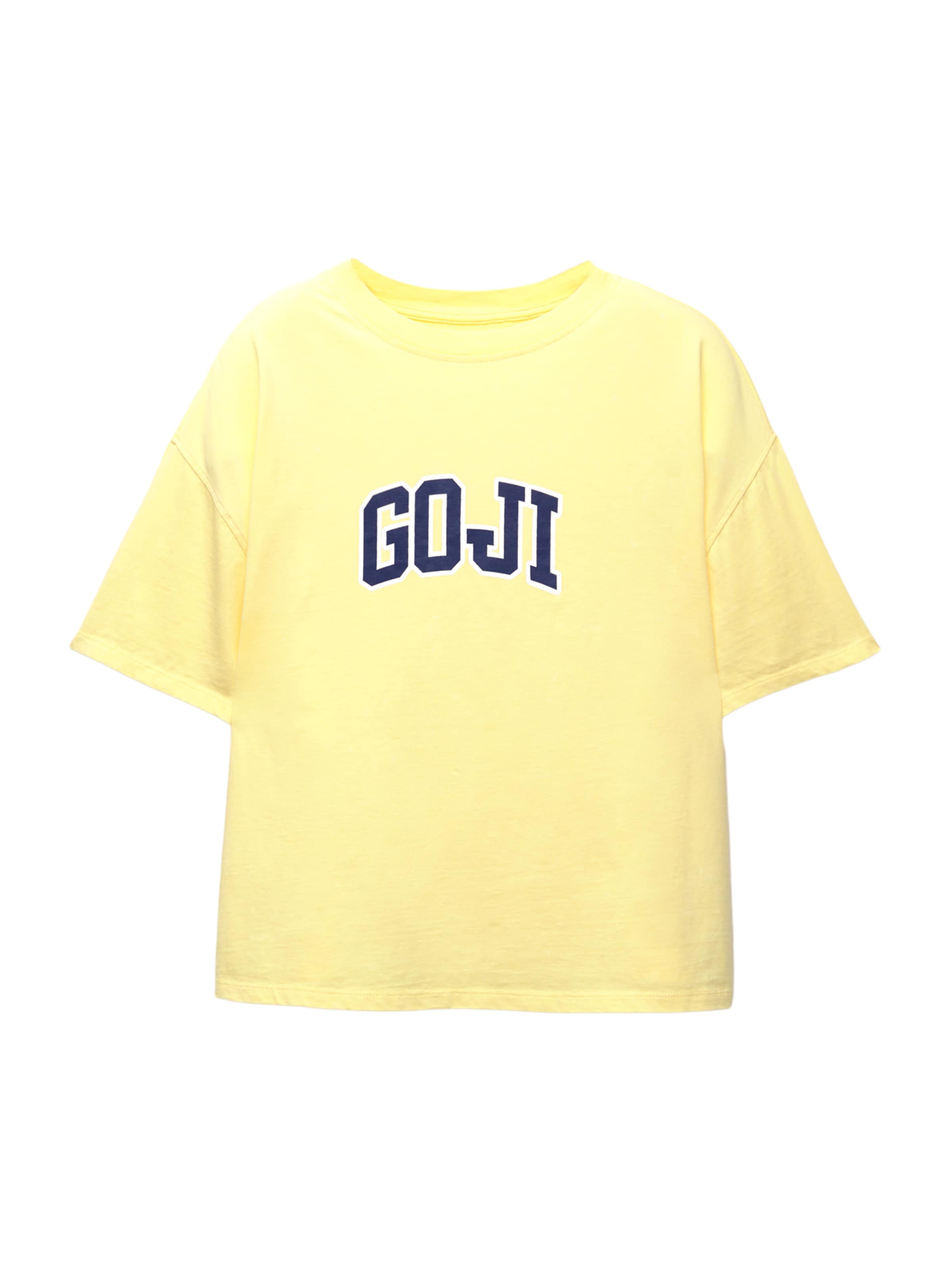 Pull&Bear T-Shirt in dunkelblau / gelb / weiß, Produktansicht