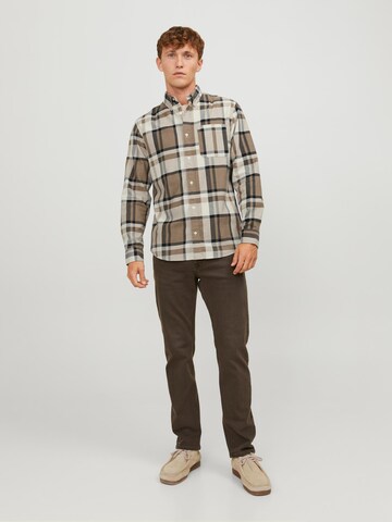 JACK & JONES Regular fit Skjorta 'Brook' i beige