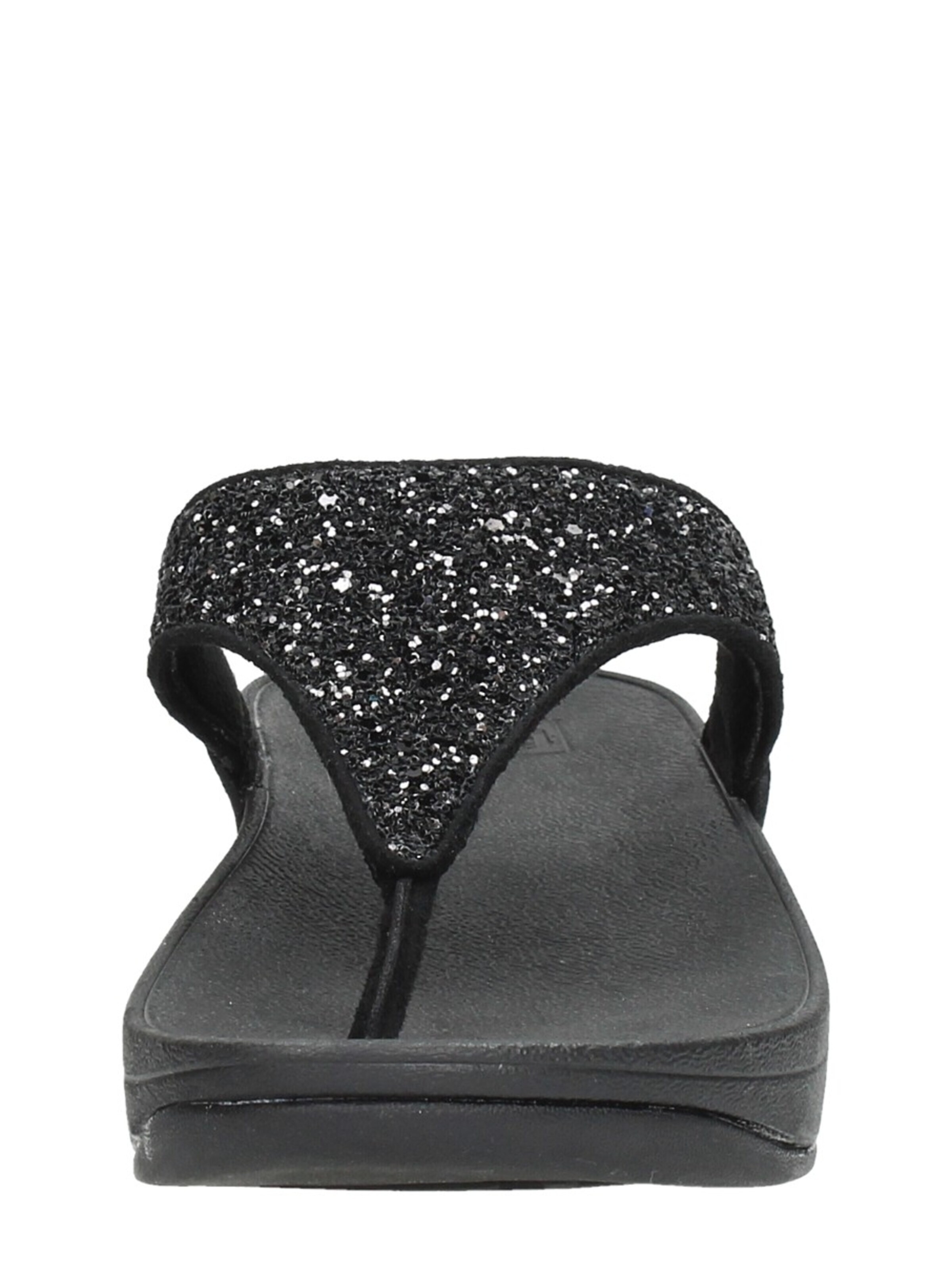 Séparateur d'orteils 'Lulu Glitter Toe - Thongs PU Glitter' FitFlop en noir