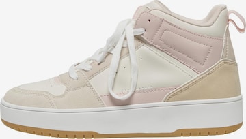 ONLY Sneakers hoog 'Saphire' in Beige: voorkant