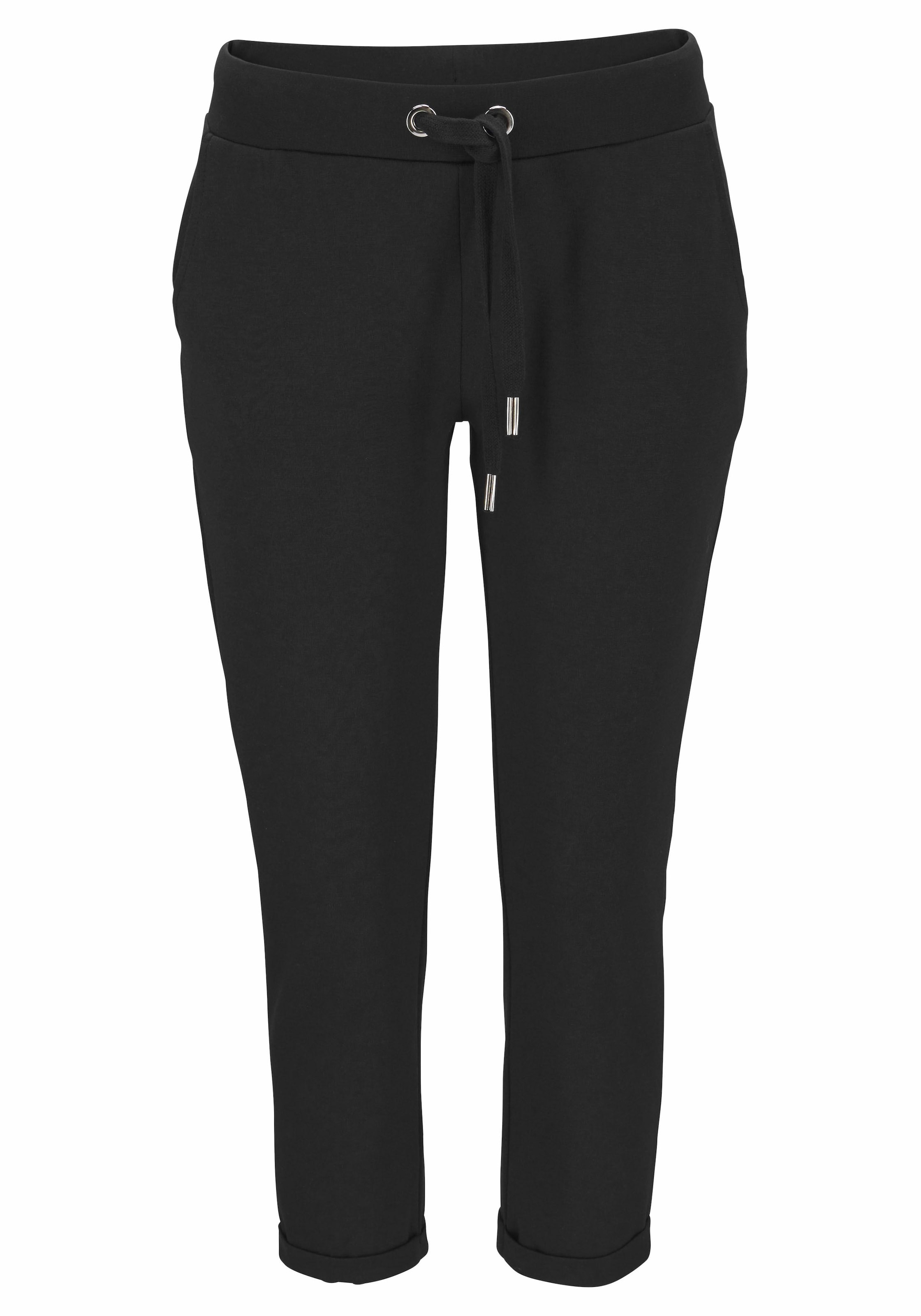 LASCANA Regular Pajama pants in Black: front