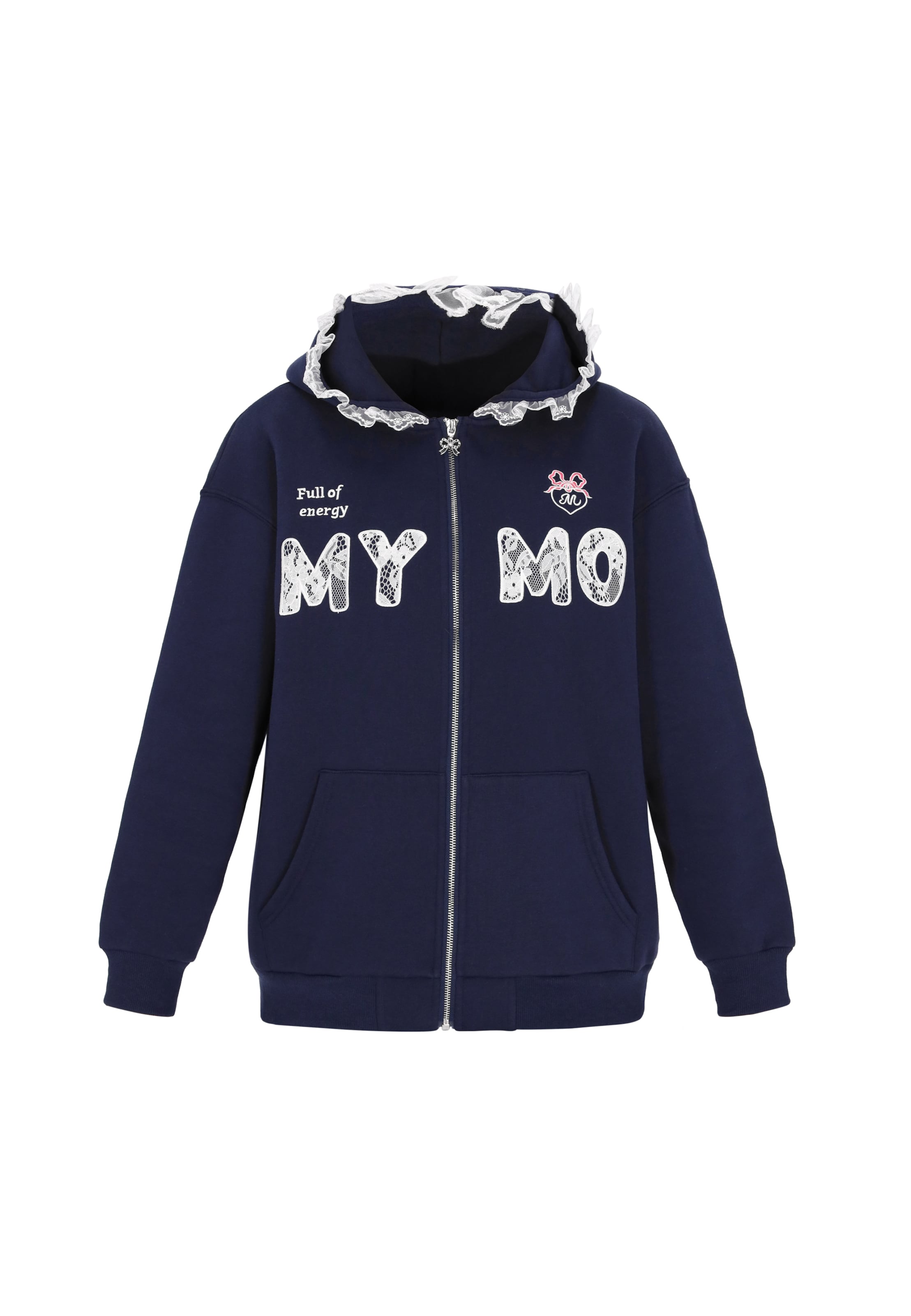 MYMO - Sudadera con cremallera en azul: frente