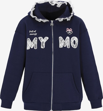 MYMO - Sudadera con cremallera en azul: frente