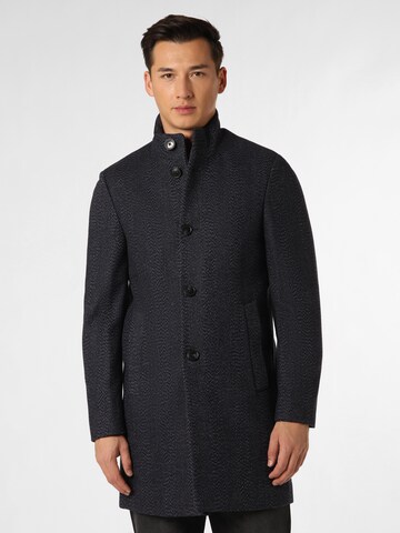Finshley & Harding London Between-Seasons Coat in Blue: front