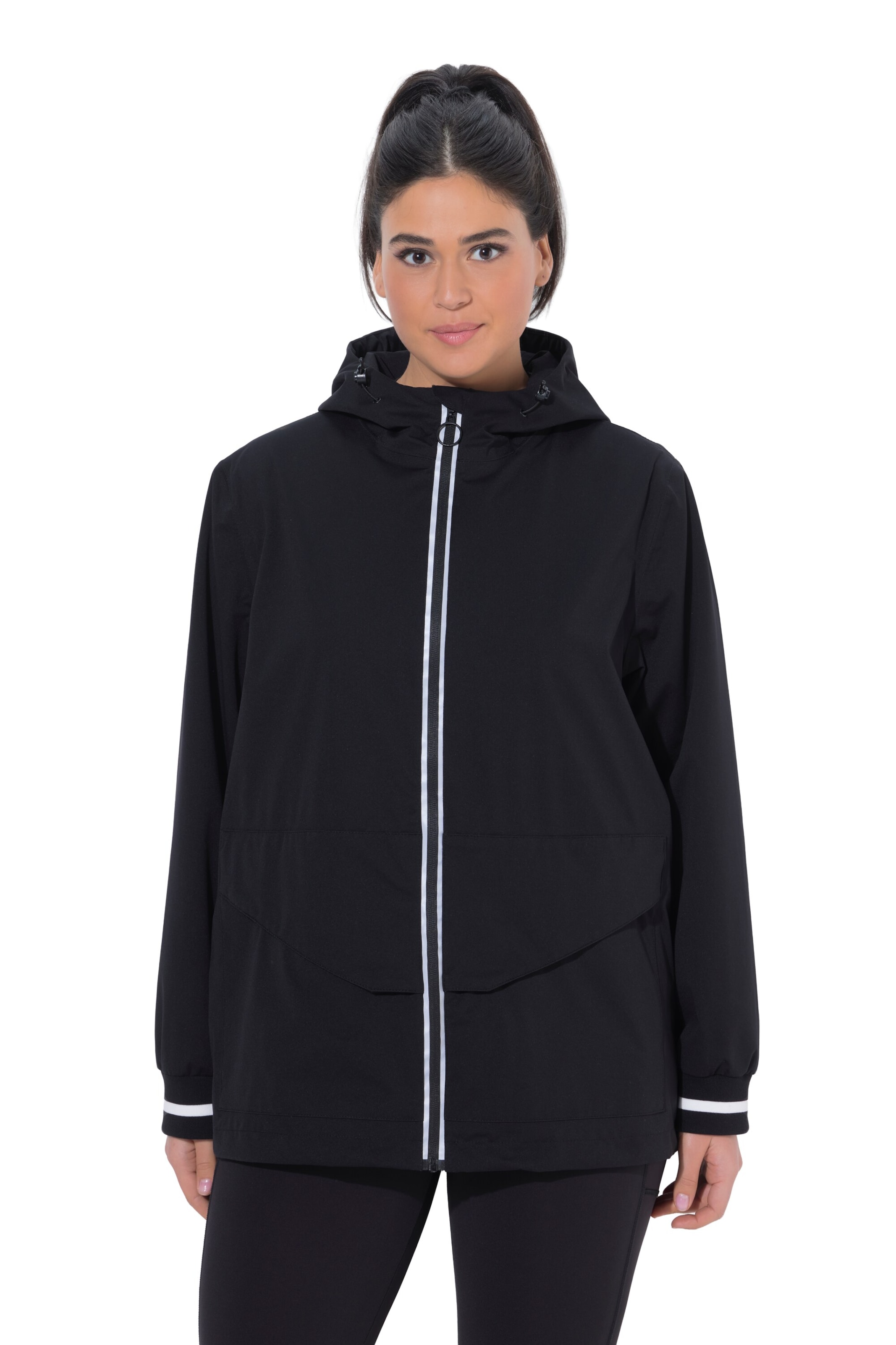 Ulla Popken Between-season jacket in Black: front