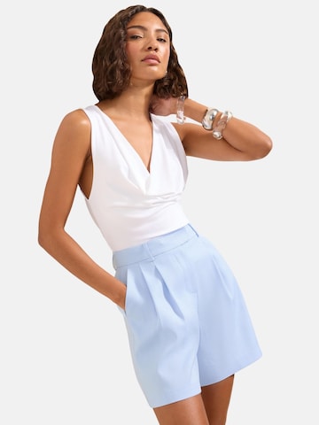 Friends Like These Wide leg Pleat-front trousers in Blue: front