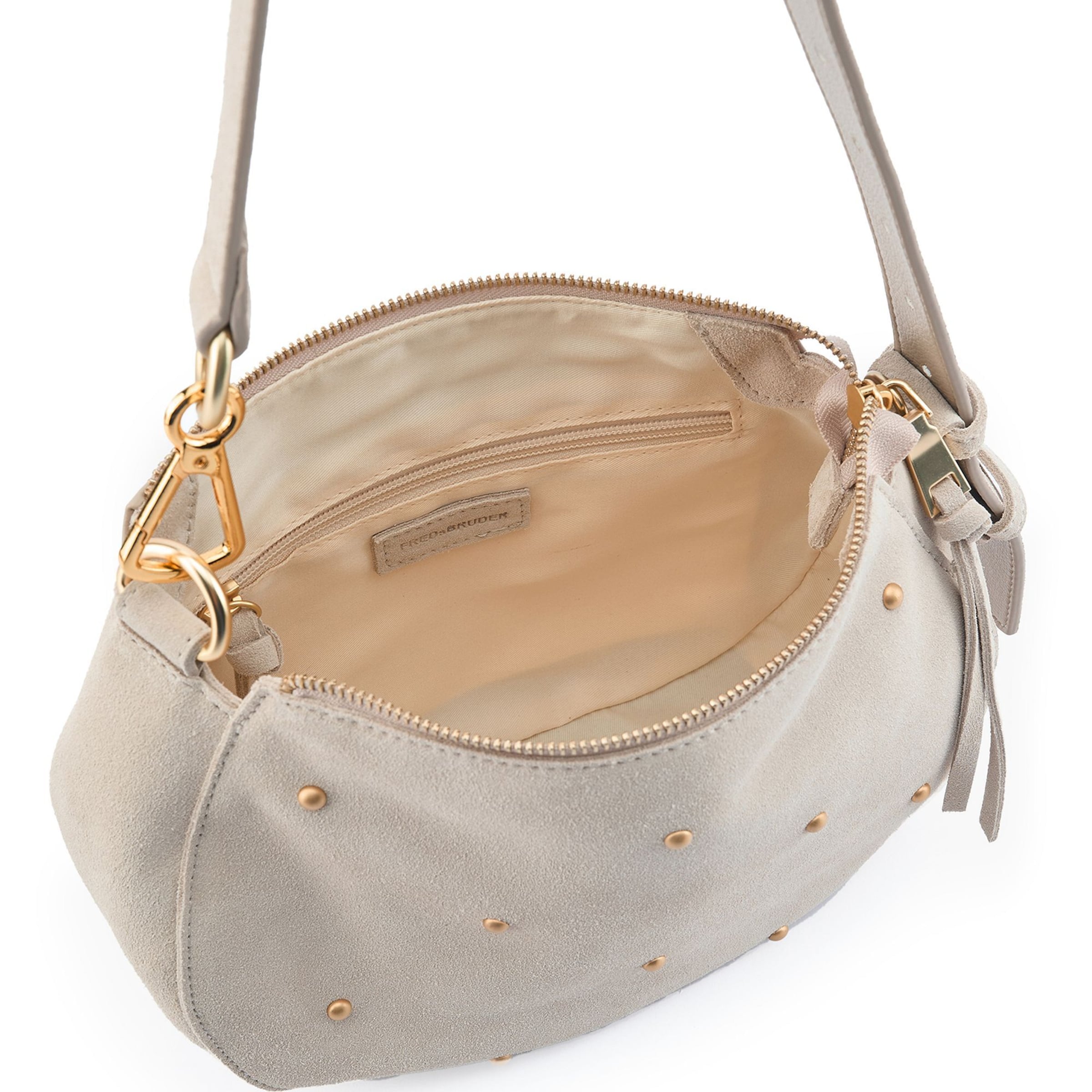FREDsBRUDER Shoulder bag 'The Beaded One' in Beige
