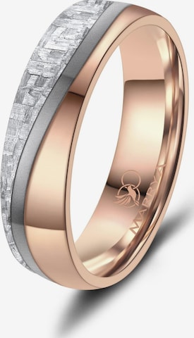 MARRYA Ring 'MARRYA CA-08 Ehering aus Carbon + Titan - Rosé-Weiß' in White: front