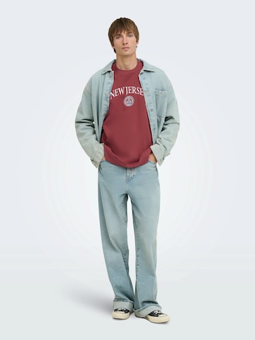 Only & Sons Sweatshirt 'ONSCONNOR' in Red