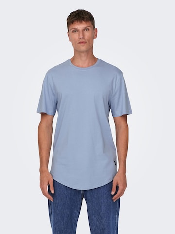 Only & Sons جينز مضبوط قميص 'Matt' بلون أزرق: الأمام