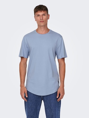 Coupe regular T-Shirt 'Matt' Only & Sons en bleu : devant