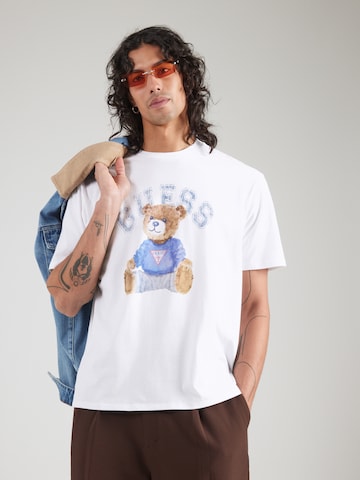 Maglietta 'BEAR' di GUESS in bianco: frontale