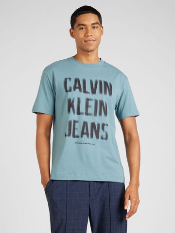 Calvin Klein Jeans Тениска в синьо: отпред