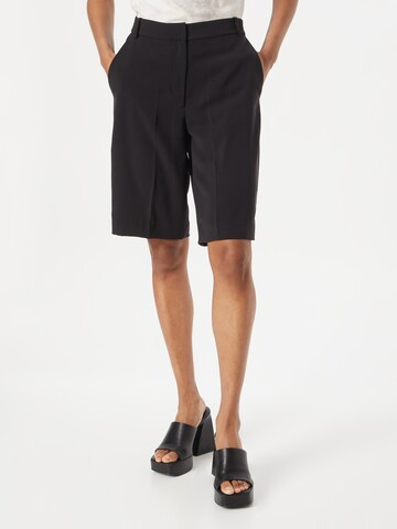 Regular Pantaloni cu dungă de la Calvin Klein pe negru: față