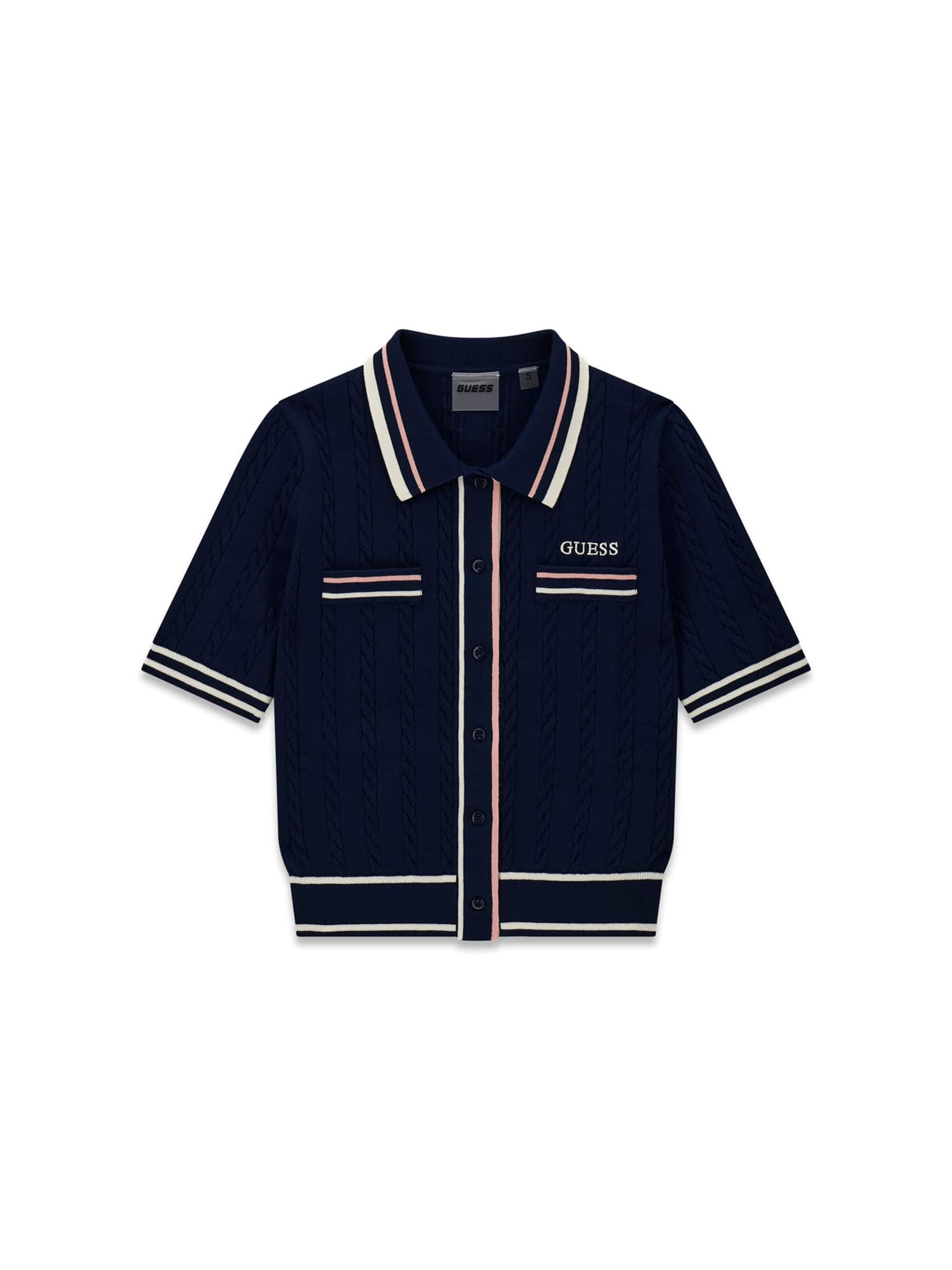 GUESS Knit Cardigan in Blue: front