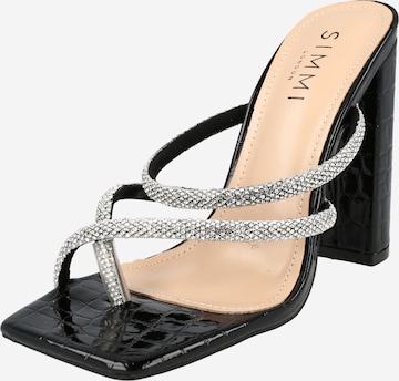 Tongs 'HEERA' Simmi London en noir : devant