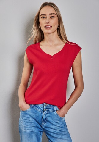 STREET ONE Long Shape Shirt mit Knöpfen in Rot: Vorderseite