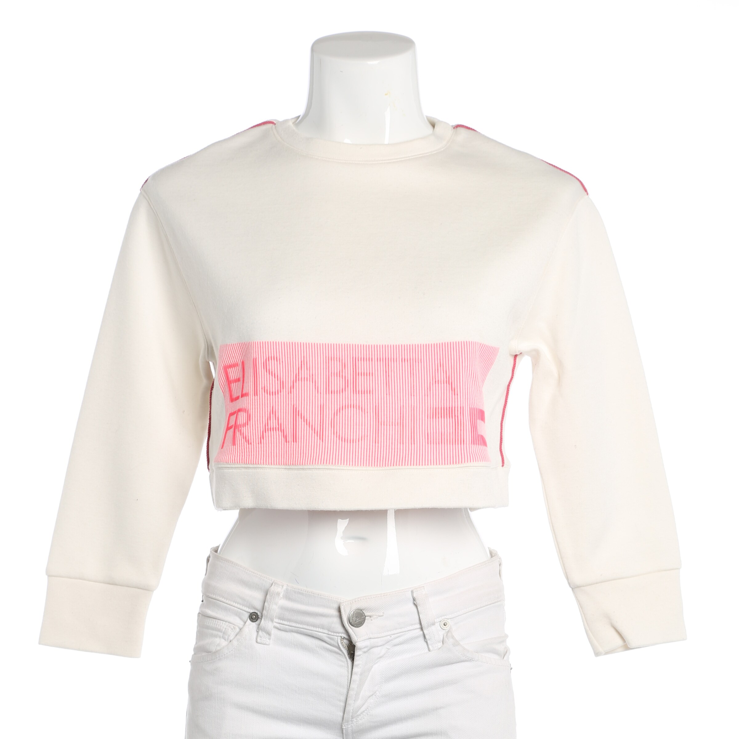 Elisabetta Franchi Sweatshirt & Zip-Up Hoodie in XS in Cream / Neon pink, Item view